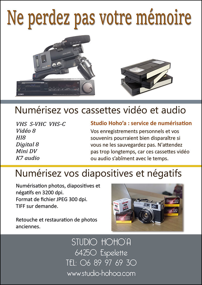 Devis numérisation cassettes vidéo VHS, VHS-C, Hi8, Vidéo8, MiniDV